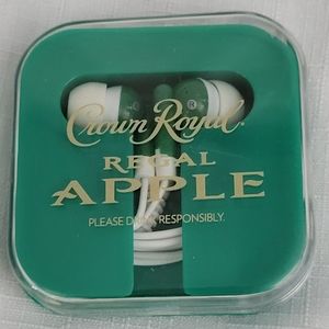 Crown Royal Regal Apple Brand Earbuds Headphones in Storage Case Promotional NEW